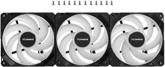 Tcomas FA200 Case Fan 120mm με RGB Φωτισμό 3τμχ - Image 2