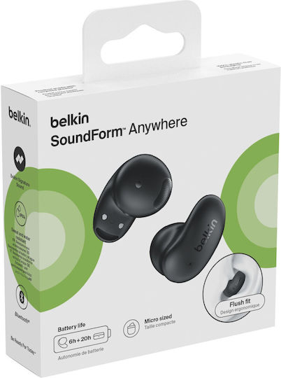 Belkin SoundForm Anywhere Earbud Bluetooth Handsfree Ακουστικά με Αντοχή στον Ιδρώτα και Θήκη Φόρτισης Μαύρα - Image 9