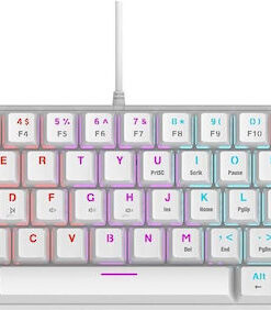 Alternative view of Rampage PLOWERK60 Gaming Μηχανικό Πληκτρολόγιο Tenkeyless με Custom Blue διακόπτες και RGB φωτισμό (Αγγλικό US) Λευκό