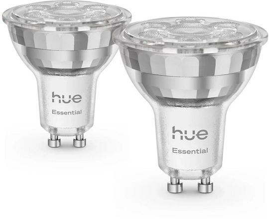 Philips Smart Λάμπες Hue Smart Spotlight Essential LED 4.7W για Ντουί GU10 2τμχ 929004235702