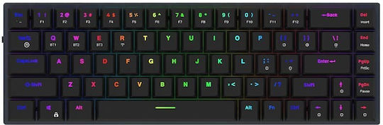 Aqirys Agena Ασύρματο Gaming Μηχανικό Πληκτρολόγιο 65% με Gateron Red διακόπτες και RGB φωτισμό (Αγγλικό US)