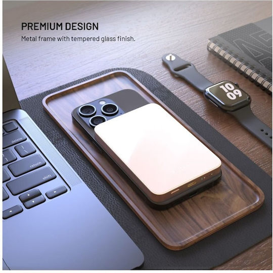 Fixed MagZen 5 Crystal Power Bank 5000mAh 20W με Θύρα USB-C Ροζ - Image 2