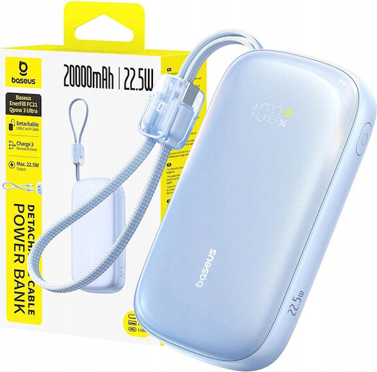 Baseus EnerFill FC21 QPow3 Ultra Power Bank 20000mAh 22.5W με Θύρα USB-A Γαλάζιο - Image 5