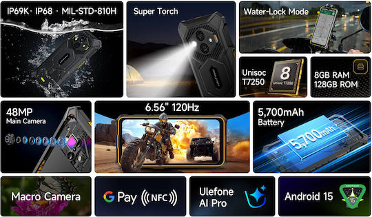 Ulefone RugKing 3 Pro Dual SIM (8/128GB) Ανθεκτικό Smartphone Μαύρο - Image 9