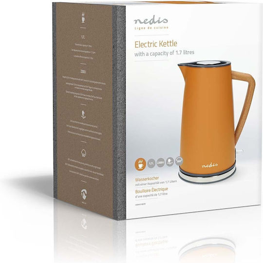 Nedis Βραστήρας 1.7lt 2200W Πορτοκαλί KAWK510EYW - Image 3