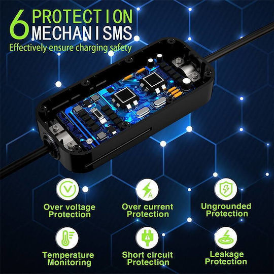 Qoltec Φορητός Τριφασικός Σταθμός Φόρτισης 11kW με Ενσωματωμένο Καλώδιο Type 2 (52478) - Image 2