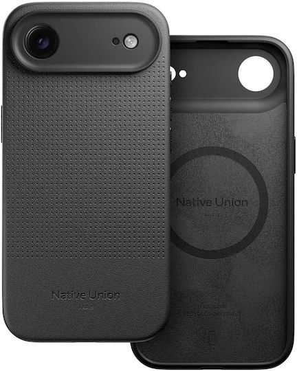Native Union 360 Full Cover Σιλικόνης / Δερμάτινο Μαύρο (iPhone Air) - Image 4