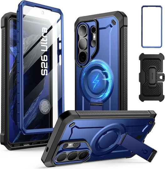Supcase Unicorn Beetle Pro Mag 360 Full Cover Σιλικόνης / Πλαστικό Σετ με Τζαμάκι Μπλε (Galaxy S26 Ultra)