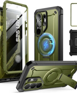 Supcase Unicorn Beetle Pro Mag 360 Full Cover Σιλικόνης / Πλαστικό Σετ με Τζαμάκι Πράσινο (Galaxy S26 Ultra)
