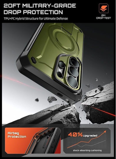 Supcase Unicorn Beetle Pro Mag 360 Full Cover Σιλικόνης / Πλαστικό Σετ με Τζαμάκι Πράσινο (Galaxy S26 Ultra) - Image 3