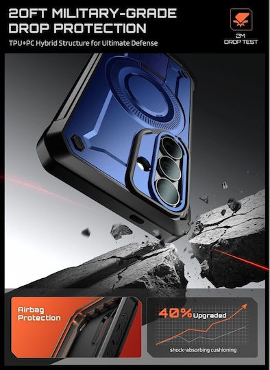 Supcase 360 Full Cover Σιλικόνης / Πλαστικό Σετ με Τζαμάκι Μπλε (Galaxy S26) - Image 3
