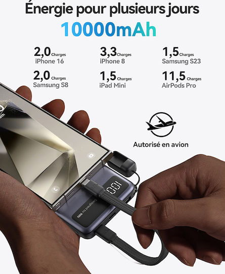 Iniu Pocket Pro Slim Ultra Rapide Power Bank 10000mAh 45W με Θύρα USB-C Μαύρο - Image 3