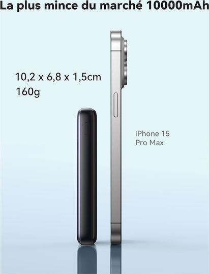 Iniu Pocket Pro Slim Ultra Rapide Power Bank 10000mAh 45W με Θύρα USB-C Μαύρο - Image 4