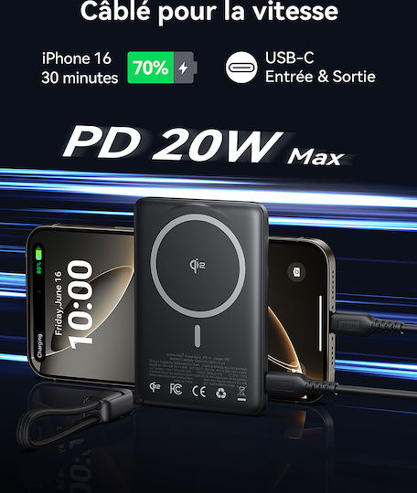 Iniu Power Bank 5000mAh με Θύρα USB-C Μαύρο - Image 5