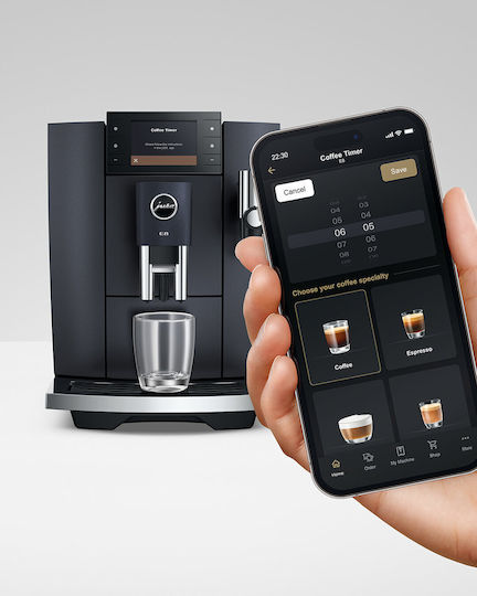 Jura E8 Cosmic Αυτόματη Μηχανή Espresso 1450W Πίεσης 15bar για Cappuccino με Μύλο Άλεσης Μαύρη - Image 2