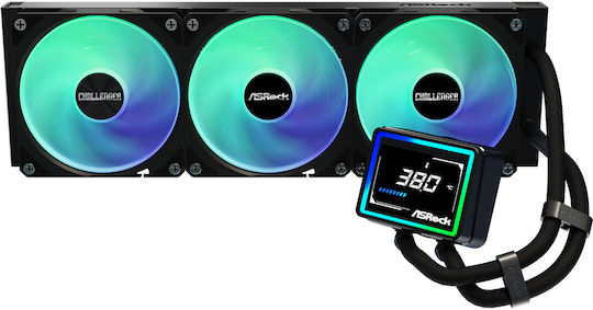 ASRock Challenger 360 Digital Υδρόψυξη Επεξεργαστή Τριπλού Ανεμιστήρα 120mm για Socket AM4/AM5/1700 με ARGB Φωτισμό - Image 2