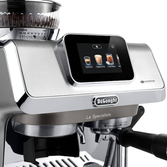 De'Longhi Αυτόματη Μηχανή Espresso Πίεσης 15bar με Μύλο Άλεσης Ασημί EC9455.M - Image 11