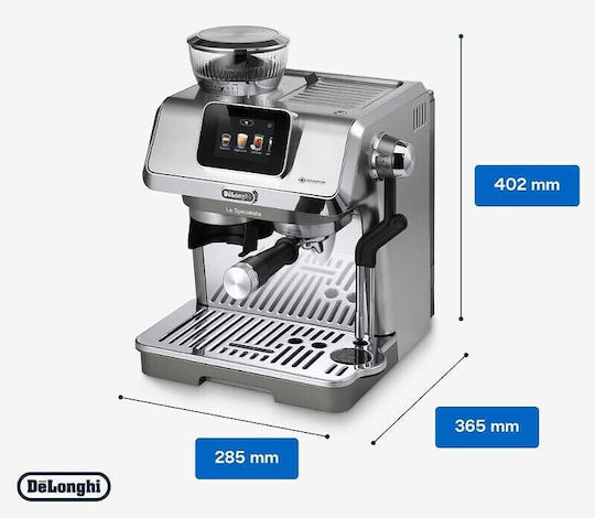 De'Longhi Αυτόματη Μηχανή Espresso Πίεσης 15bar με Μύλο Άλεσης Ασημί EC9455.M - Image 5