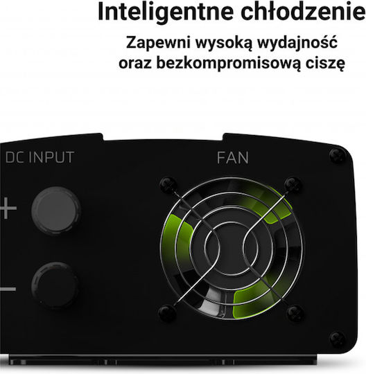 Green Cell Inverter Αυτοκινήτου Καθαρού Ημιτόνου 1000W για Μετατροπή 24V DC σε 230V AC με 1xUSB - Image 7