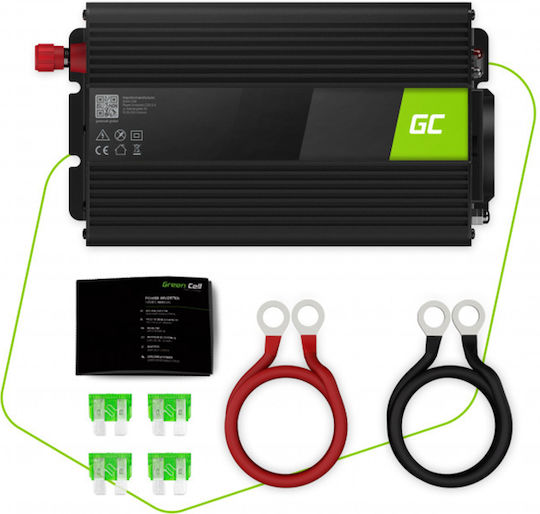 Green Cell Inverter Αυτοκινήτου Καθαρού Ημιτόνου 1000W για Μετατροπή 24V DC σε 230V AC με 1xUSB - Image 9