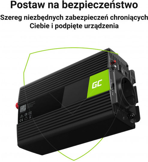 Green Cell Inverter Αυτοκινήτου Καθαρού Ημιτόνου 1000W για Μετατροπή 24V DC σε 230V AC με 1xUSB - Image 10