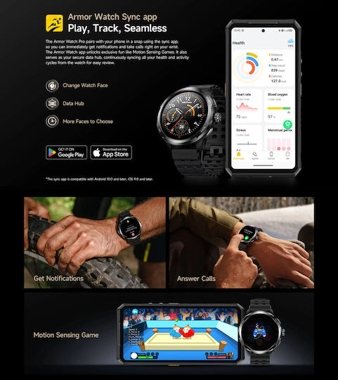 Ulefone Armor Watch Pro 48mm με Παλμογράφο (Μαύρο) - Image 3