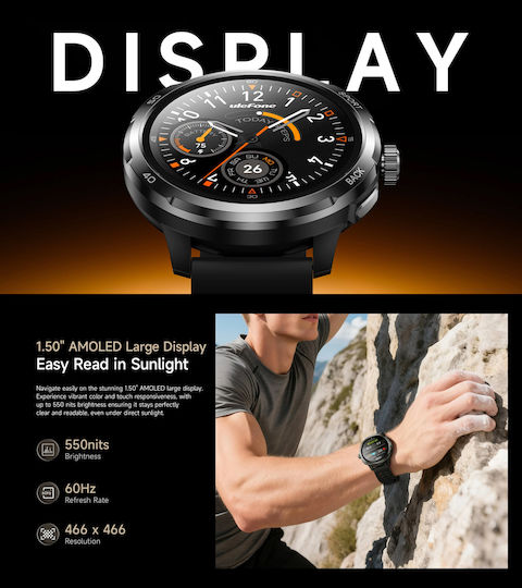 Ulefone Armor Watch Pro 48mm με Παλμογράφο (Μαύρο) - Image 10