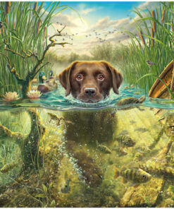 Alternative view of Fredrickson: Brown Labrador In Cool Water Puzzle 2D 1000pcs