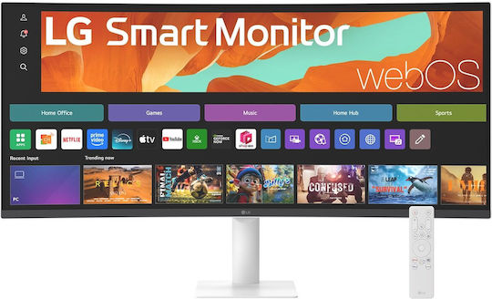 LG 34U601SA-W Ultrawide VA HDR Curved Smart Monitor 34" QHD 3440x1440 με Χρόνο Απόκρισης 5ms GTG - Image 2