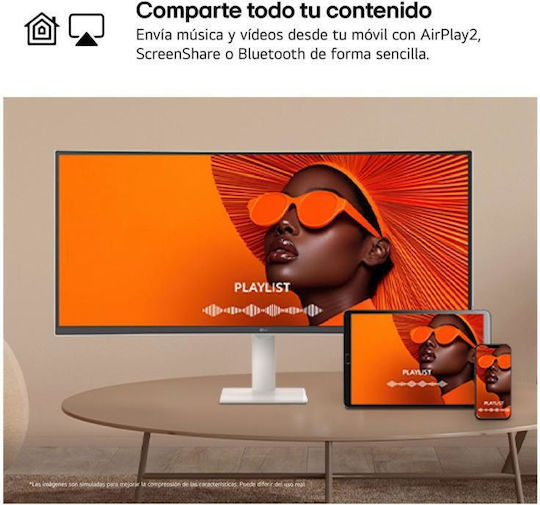 LG 34U601SA-W Ultrawide VA HDR Curved Smart Monitor 34" QHD 3440x1440 με Χρόνο Απόκρισης 5ms GTG - Image 8
