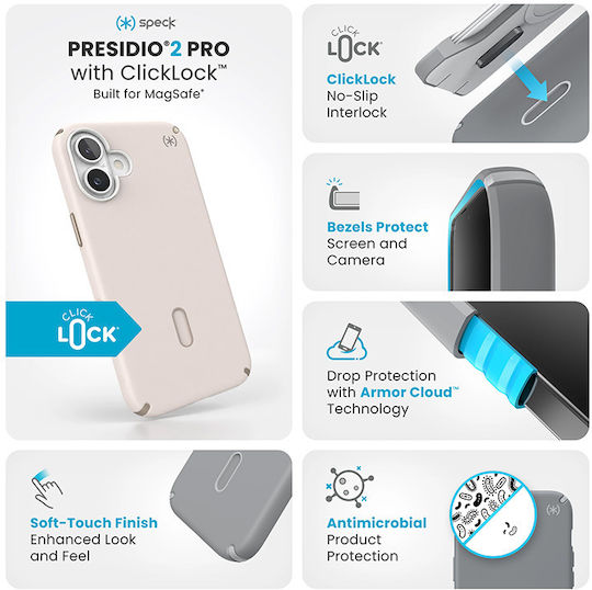 Speck Presidio2 Back Cover Πλαστικό Μπεζ (iPhone 16 Plus) 150712-3214 - Image 4