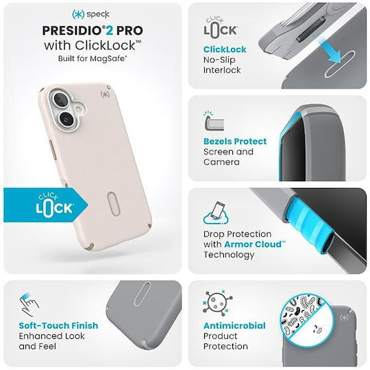Speck Presidio2 Back Cover Πλαστικό Μπεζ (iPhone 16) 150688-3214 - Image 6