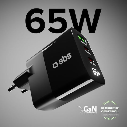 SBS Φορτιστής Χωρίς Καλώδιο με Θύρα USB-A και 2 Θύρες USB-C 45W Power Delivery Μαύρος - Image 4