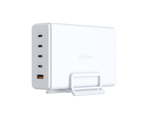D-Link Βάση Φόρτισης GaN με Θύρα USB-A και 4 Θύρες USB-C 240W Power Delivery σε Λευκό χρώμα (DCF-241) - Image 2