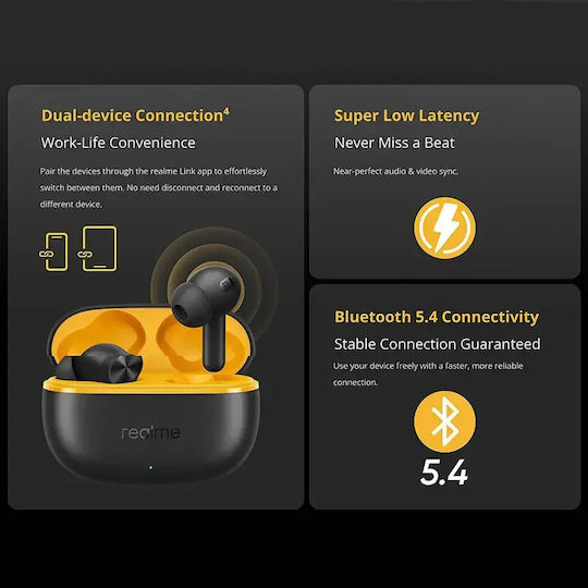 Realme Buds T200 Lite Bluetooth Handsfree Ακουστικά με Αντοχή στον Ιδρώτα και Θήκη Φόρτισης Storm Grey - Image 3