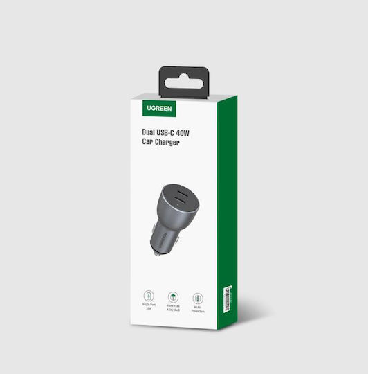 Ugreen CD213 Φορτιστής Αυτοκινήτου 40W 3A Γρήγορης Φόρτισης με Θύρες: 2xType-C Γκρι Χρώμα 70594 - Image 11