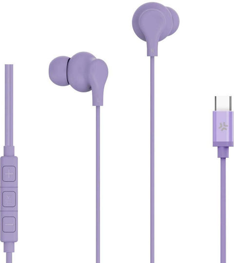 Celly UP1600TYPECVL In-ear Handsfree Ακουστικά με Βύσμα 3.5mm Μωβ - Image 3