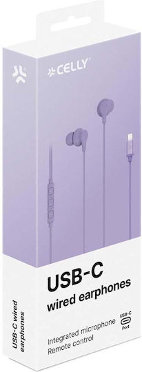Celly UP1600TYPECVL In-ear Handsfree Ακουστικά με Βύσμα 3.5mm Μωβ - Image 4