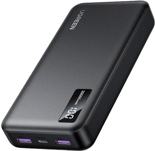 Ugreen PB312 Power Bank 20000mAh 20W με 2 Θύρες USB-A και Θύρα USB-C Μαύρο - Image 8