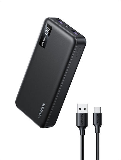 Ugreen PB312 Power Bank 20000mAh 20W με 2 Θύρες USB-A και Θύρα USB-C Μαύρο - Image 6