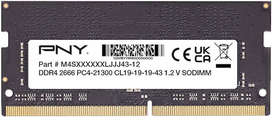 PNY DDR4 με Module 1x8GB και Ταχύτητα 2666 για Laptop MN8GSD42666-SB