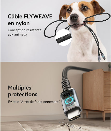 Iniu Leopard Power Cable 5a Magnetic Usb-c To Usb-c 1.2m Pd 240w Black - Image 4