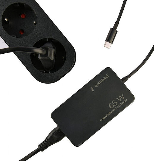 Gembird USB-C Universal Φορτιστής Laptop 65W 5V 5.6A με Αντάπτορα Τροφοδοσίας (NPA-AC-PDQC65-01) - Image 5