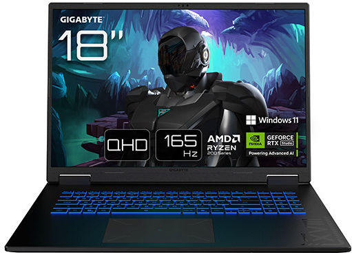 Gigabyte A18 18" IPS QHD+ 165Hz (Ryzen 7-260/16GB/1TB SSD/GeForce RTX 5050/W11 Home) (US Keyboard) - Image 4