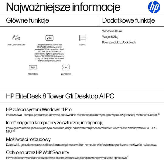 HP Tower G1i Gaming Desktop PC (Ultra 7-265/16GB DDR5/1.0TB SSD/W11 Pro) - Image 11