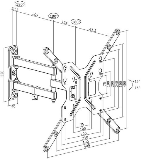 LogiLink BP0016 Επιτοίχια έως 55" και 30kg - Image 5