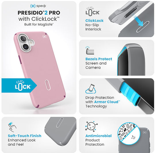 Speck Presidio2 Back Cover Πλαστικό Ροζ (iPhone 16 Plus) 150712-3250 - Image 4