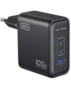 Iniu Φορτιστής Χωρίς Καλώδιο με Θύρα USB-A και 2 Θύρες USB-C 100W Power Delivery / Quick Charge 4.0 Μαύρος (WAL101)
