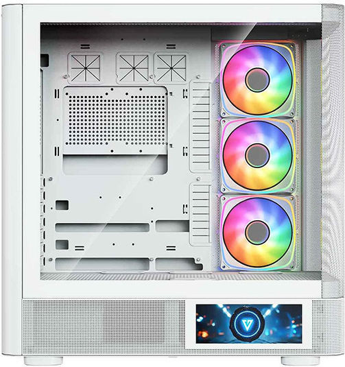 Modecom Volcano AQ400 Gaming Midi Tower Κουτί Υπολογιστή με Πλαϊνό Παράθυρο Λευκό - Image 2