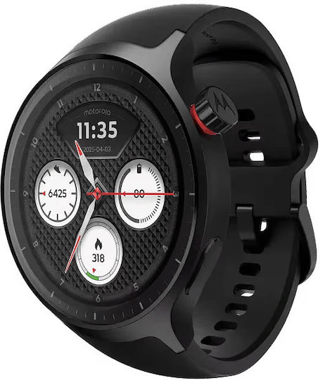 Motorola Moto Watch Aluminium 47mm με Παλμογράφο (Matte Black with PANTONE Volcanic Ash Band) - Image 2